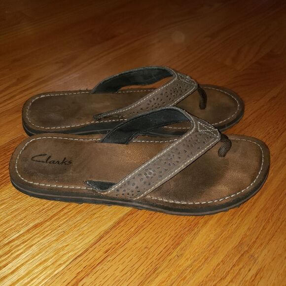 Clarks Brown Leather sandals - Picture 1 of 6